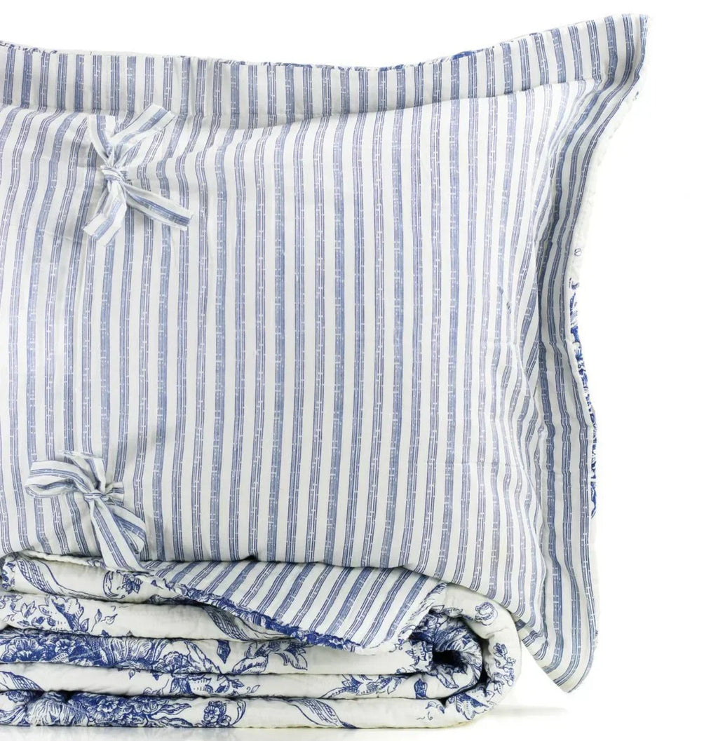 Toile Reversible Cotton Quilt Set Mélange Home