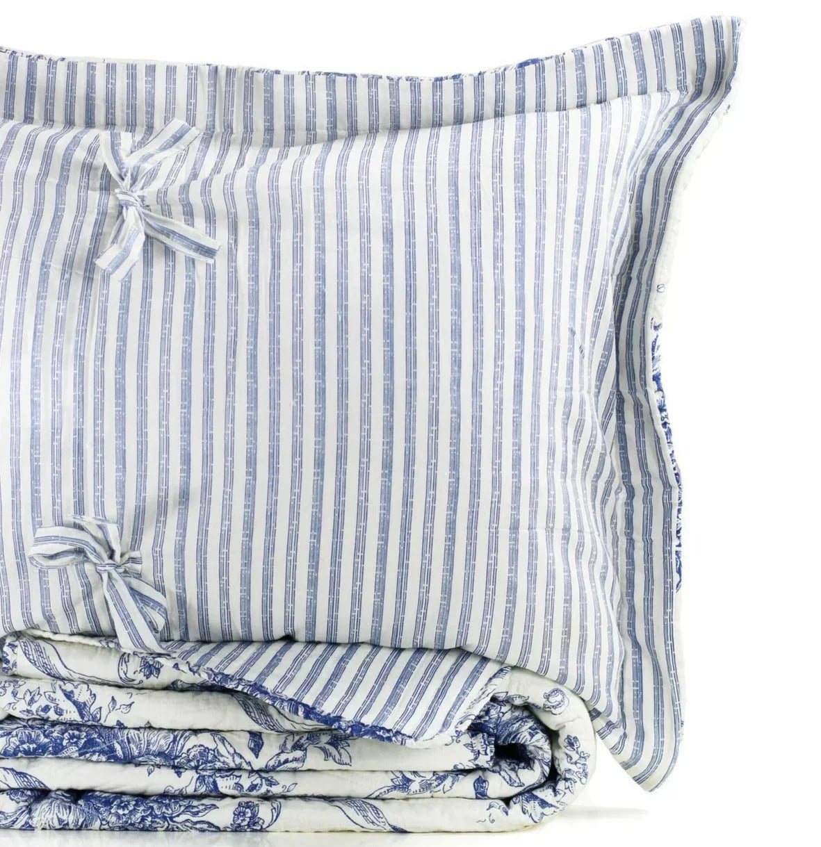 Toile Reversible Cotton Quilt Set Mélange Home