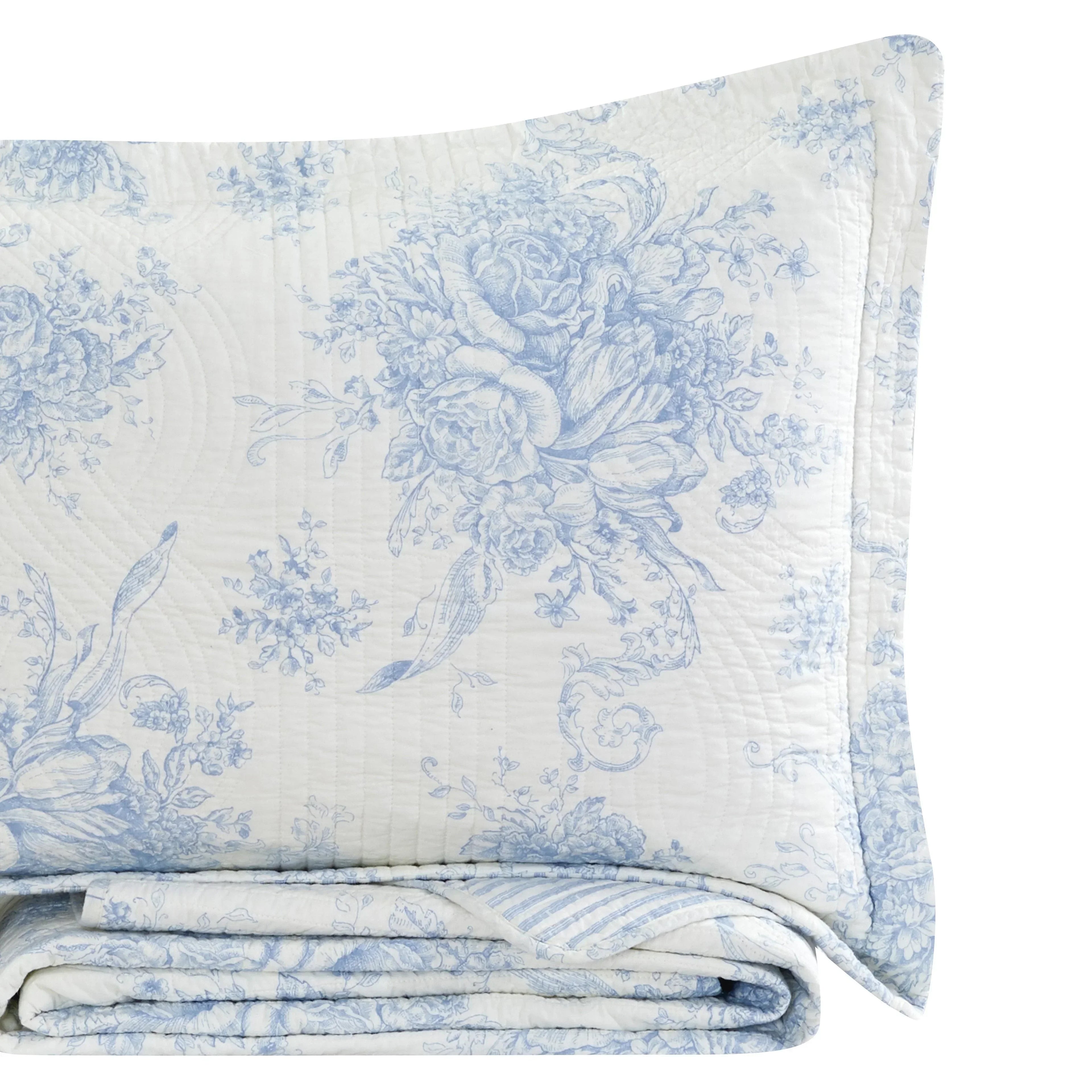 Toile Reversible Cotton Quilt Set Mélange Home