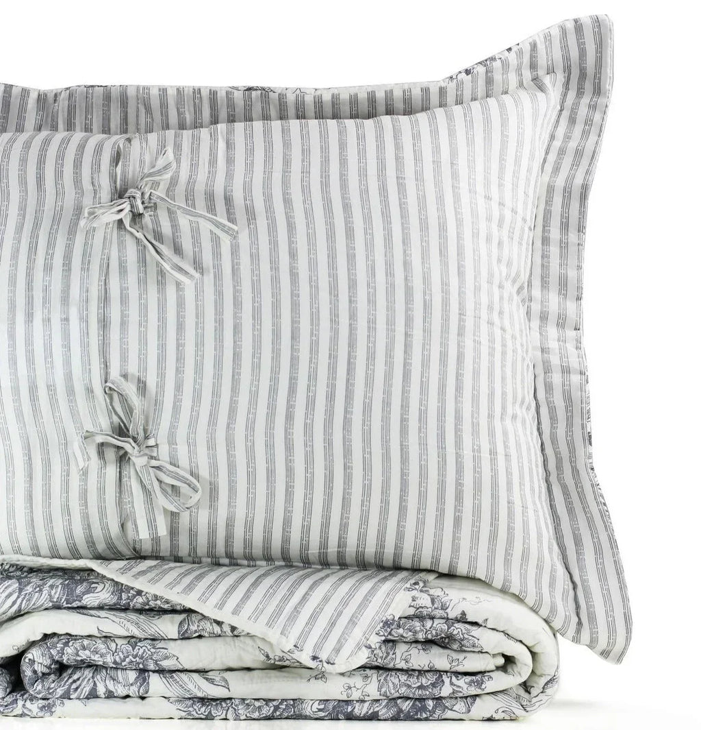 Toile Reversible Cotton Quilt Set Mélange Home