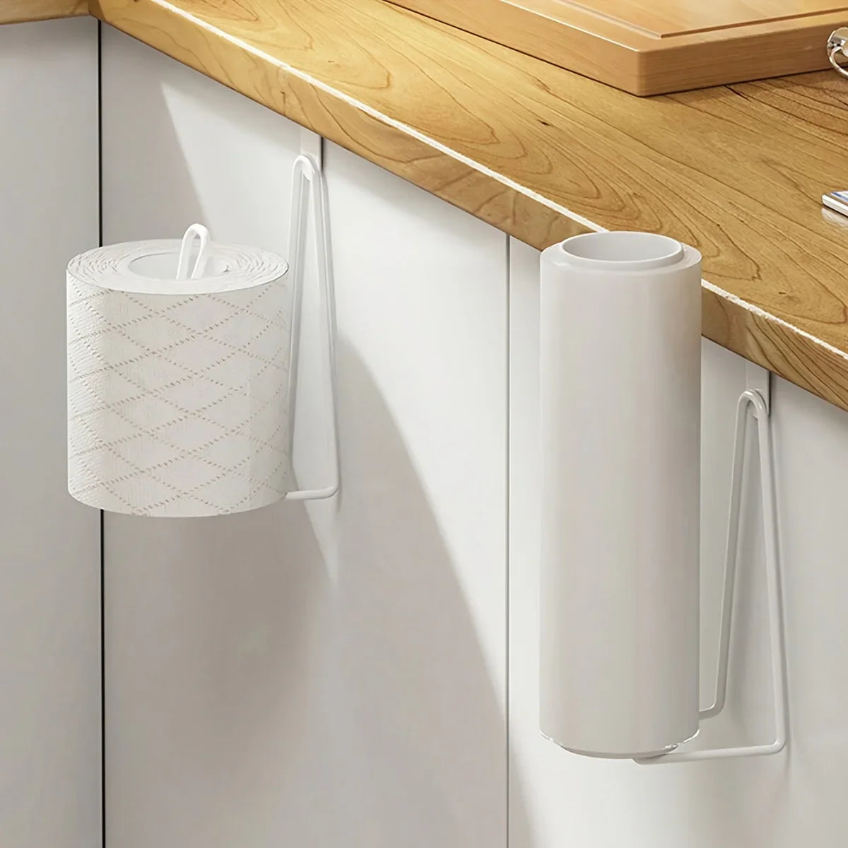 1pc Wrought Iron Wall-Mounted Toilet Paper Holder - No-Drill Easy Install Space-Saving Design, Multi-Purpose Bathroom Tissue Storage for Toilet Paper & Essentials, Toilet Paper Storage, Elegant Home Decor, Durable Constructio House Of Avana [[SKU:HOA-BST-002]]