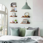 TOMNK 6pcs 10.9-15.7inch Floating Shelves, Bookcases, Cabinets & Shelves, Muti Sizes, Wall Mounted Shelves For Home Decor, Modern Picture Ledge Shelves For Living Room, Bedroom, Bathroom, Kitchen, Brown, For Halloween And Chr House Of Avana