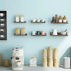 TOMNK 6pcs 10.9-15.7inch Floating Shelves, Bookcases, Cabinets & Shelves, Muti Sizes, Wall Mounted Shelves For Home Decor, Modern Picture Ledge Shelves For Living Room, Bedroom, Bathroom, Kitchen, Brown, For Halloween And Chr House Of Avana