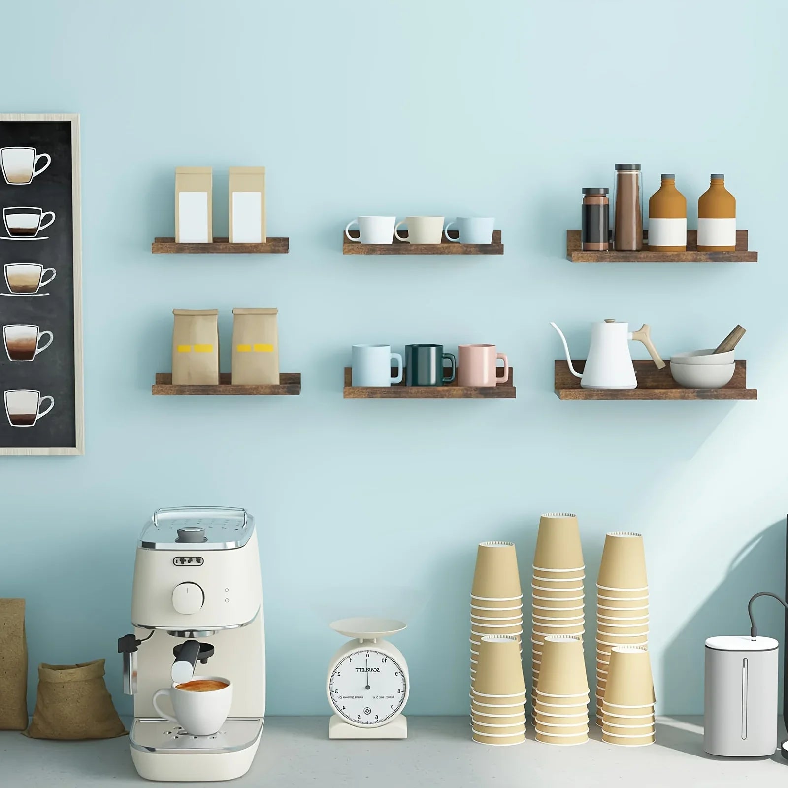 TOMNK 6pcs 10.9-15.7inch Floating Shelves, Bookcases, Cabinets & Shelves, Muti Sizes, Wall Mounted Shelves For Home Decor, Modern Picture Ledge Shelves For Living Room, Bedroom, Bathroom, Kitchen, Brown, For Halloween And Chr House Of Avana