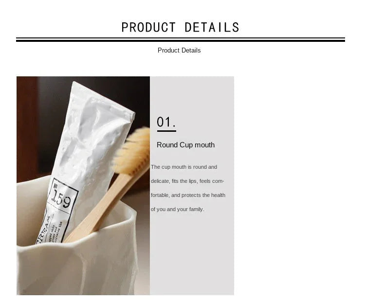 1pc Wabi-Sabi Wind Toothbrush Cup Creative Easter Stone Shape Ceramic Wash Cup Toothbrush Cup Nordic Ins Mouthwash Cup House Of Avana [[SKU:HOA-BAT-015]]