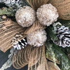 TOPFISH Elegant Cream & Golden Christmas Wreath - Winter Door Hanging Decor with Pine Cones, Golden Accents - Durable Plastic Holiday Decoration for Christmas, Thanksgiving, Fall - No Electricity Needed, Easy Hang with Loop - House Of Avana