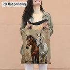 Tote Bag - Foldable Canvas Horse Design