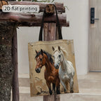 Tote Bag - Foldable Canvas Horse Design
