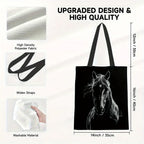 Tote Bag - Horse Print Cotton Large