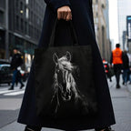 Tote Bag - Reusable Polyester Horse Print Large