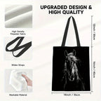 Tote Bag - Reusable Polyester Horse Print Large
