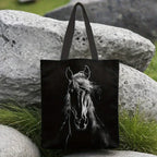Tote Bag - Reusable Polyester Horse Print Large