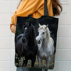 Tote - Reusable Cotton Black White