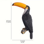 [Toucan Wall Art] Resin Toucan Wall Art Decoration - Weather-Resistant Handcrafted Tropical Bird Sculpture - Indoor/Outdoor Hanging Decor for Patio, Living Room, Garden - No Electricity Needed House Of Avana