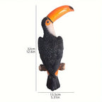 [Toucan Wall Art] Resin Toucan Wall Art Decoration - Weather-Resistant Handcrafted Tropical Bird Sculpture - Indoor/Outdoor Hanging Decor for Patio, Living Room, Garden - No Electricity Needed House Of Avana