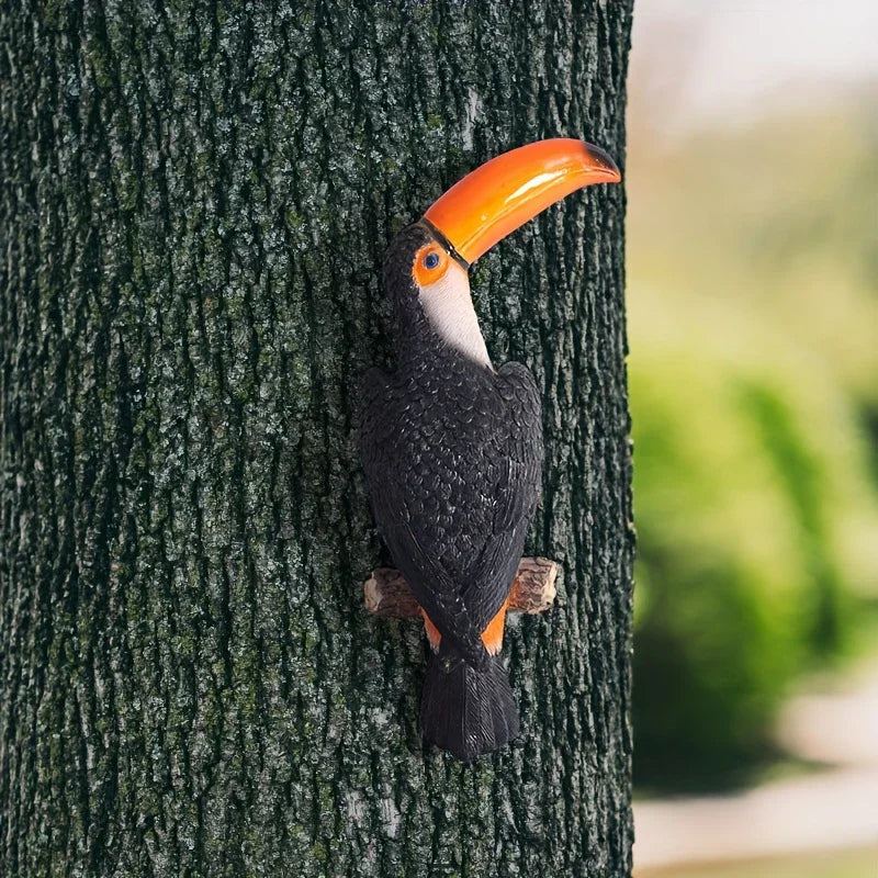 [Toucan Wall Art] Resin Toucan Wall Art Decoration - Weather-Resistant Handcrafted Tropical Bird Sculpture - Indoor/Outdoor Hanging Decor for Patio, Living Room, Garden - No Electricity Needed House Of Avana
