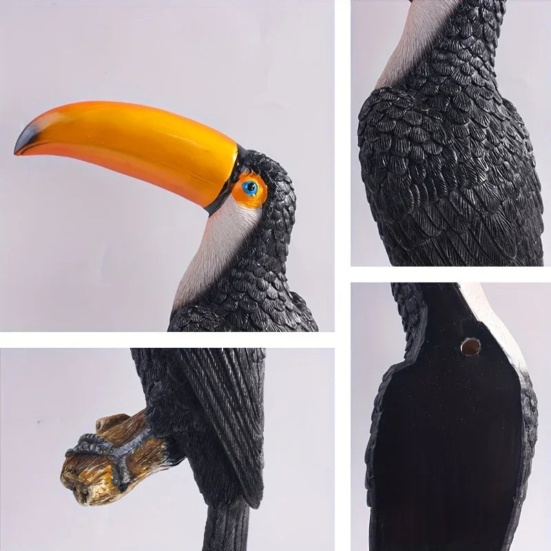 [Toucan Wall Art] Resin Toucan Wall Art Decoration - Weather-Resistant Handcrafted Tropical Bird Sculpture - Indoor/Outdoor Hanging Decor for Patio, Living Room, Garden - No Electricity Needed House Of Avana