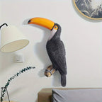 [Toucan Wall Art] Resin Toucan Wall Art Decoration - Weather-Resistant Handcrafted Tropical Bird Sculpture - Indoor/Outdoor Hanging Decor for Patio, Living Room, Garden - No Electricity Needed House Of Avana
