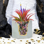 Tourmaline Geode Planter with Natural Stone and Unique Crystal Formation, front view - House Of Avana