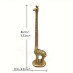 Cast Iron Giraffe Kitchen Towel Holder Antique Hand Cast Design, side view - House Of Avana