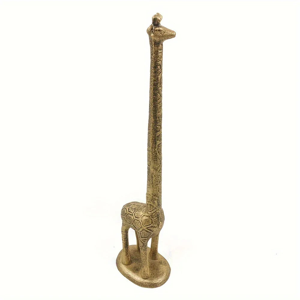 Cast Iron Giraffe Kitchen Towel Holder Antique Hand Cast Design, top view - House Of Avana