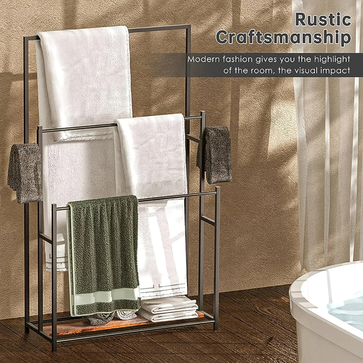 47.2 Inch Tall Free Standing Towel Racks Tier Pool Towel Rack Oversized Floor Bath Towel Drying Valet... - House Of Avana [[SKU:HOA-TWL-001]]