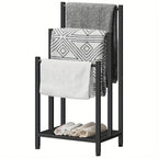 Black, Greige and Black, Rustic Brown and Black, Free Standing Towel Rack, Tier Blanket Rack, Blanket... - House Of Avana [[SKU:HOA-TWL-002]]
