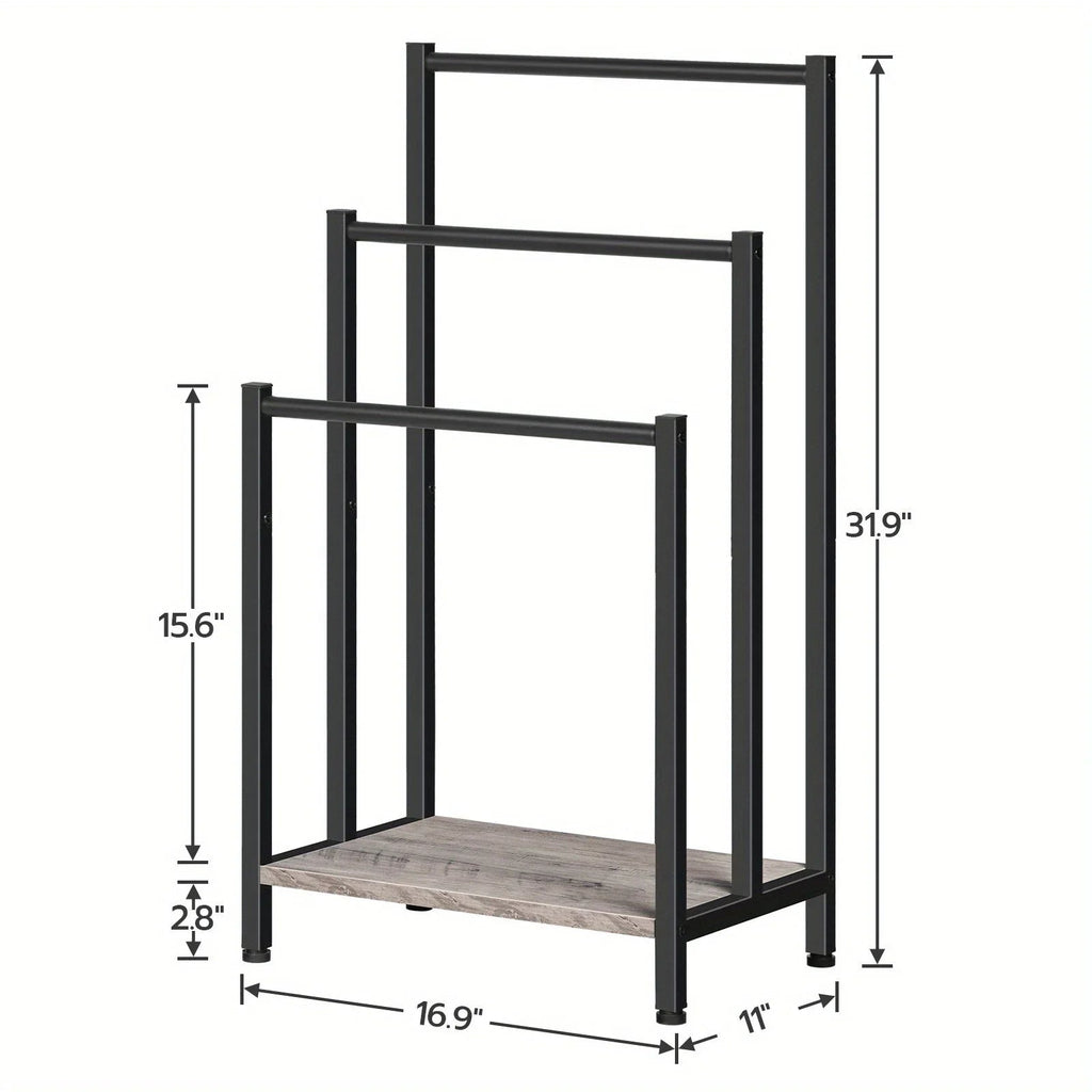 Black, Greige and Black, Rustic Brown and Black, Free Standing Towel Rack, Tier Blanket Rack, Blanket... - House Of Avana [[SKU:HOA-TWL-002]]
