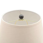 Traditional Bronze Metal Finish Table Lamp with Beige Linen Shade