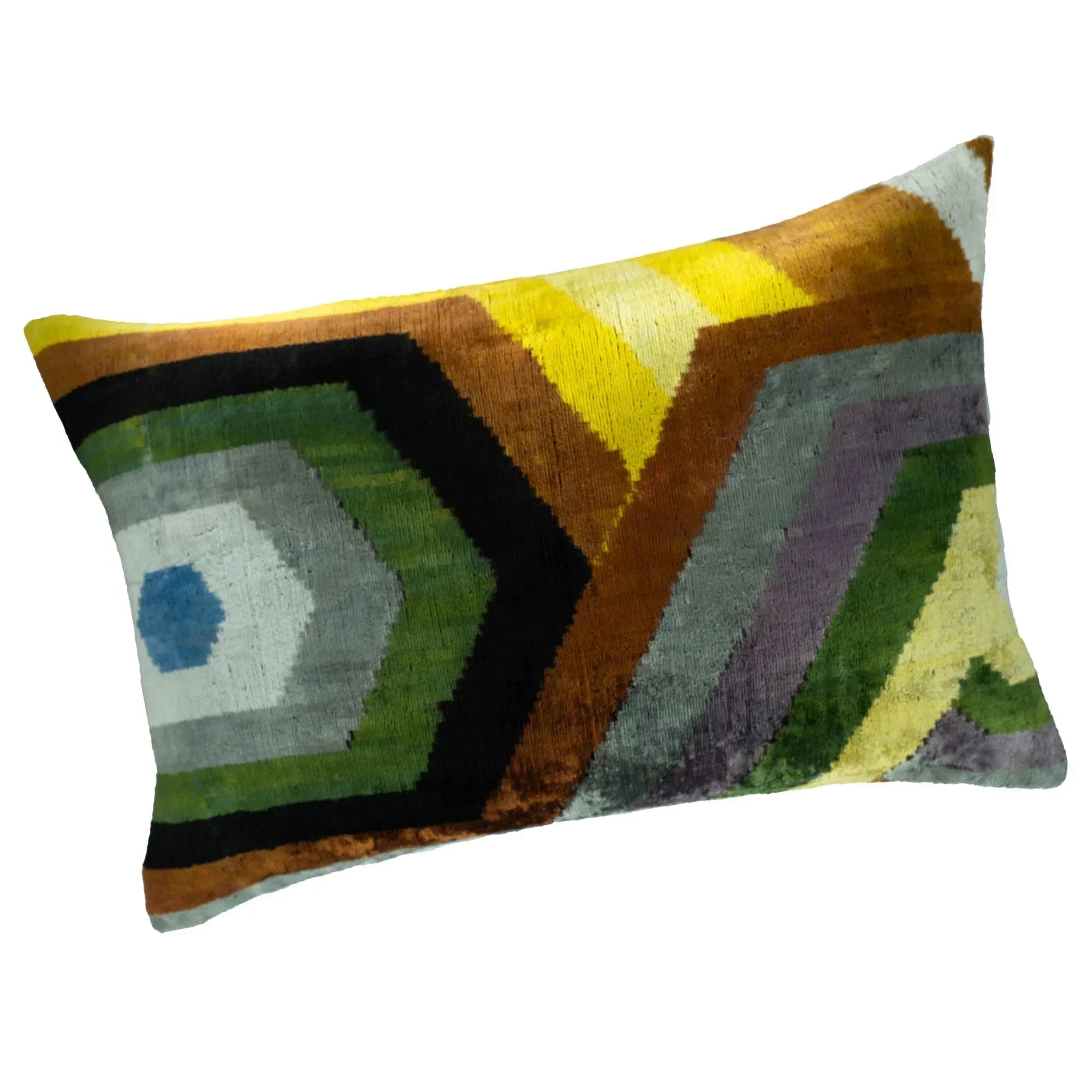 Trance Silk Velvet Ikat Throw Pillow Cover X 24, back view - House Of Avana