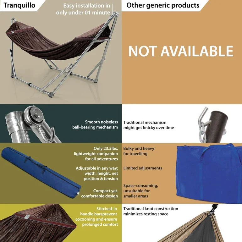Tranquillo Original Stainless Steel Hammock Stand for Ultimate Relaxation