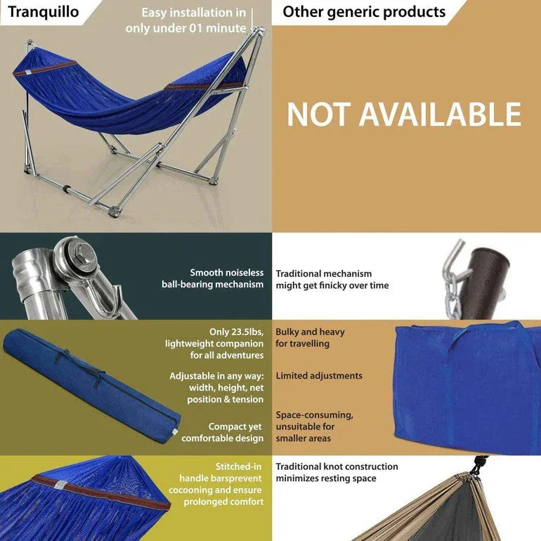 Tranquillo Original Stainless Steel Hammock Stand for Ultimate Relaxation