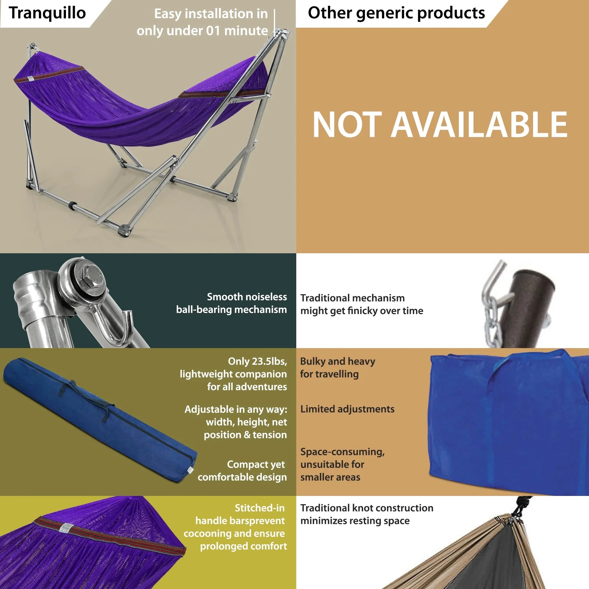 Tranquillo Original Stainless Steel Hammock Stand for Ultimate Relaxation