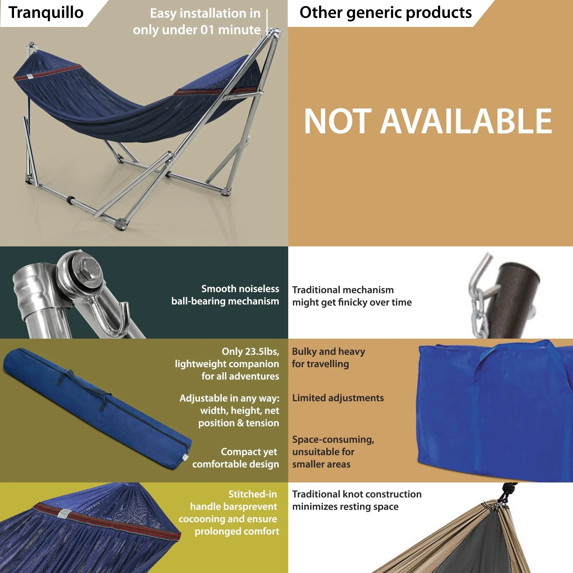 Tranquillo Original Stainless Steel Hammock Stand for Ultimate Relaxation