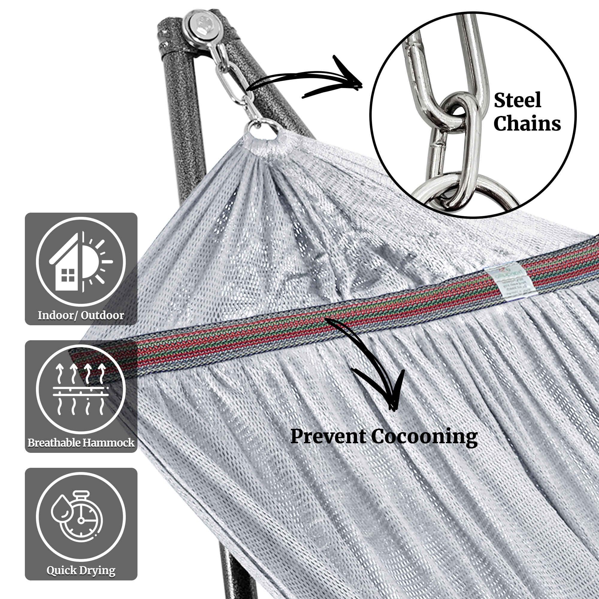 Tranquillo Universal Hammock with Medium Size Stands for Ultimate Relaxation - Ideal Universal Hammock Stands - Medium Size