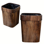 A Plastic Wood-grain Trash Can for the Kitchen, Hotel, Bedroom, Bathroom, Ktv, and Office., detail shot - House Of Avana