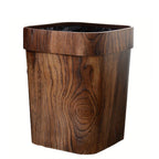 A Plastic Wood-grain Trash Can for the Kitchen, Hotel, Bedroom, Bathroom, Ktv, and Office., top view - House Of Avana