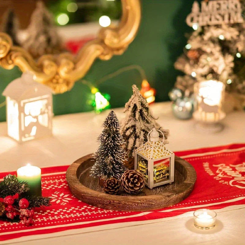 Rustic Charm Wooden Serving Tray - Handcrafted Round Decorative Centerpiece for Vintage Farmhouse Style,... - House Of Avana