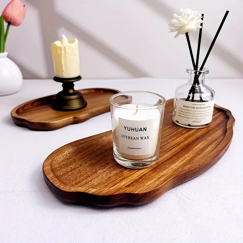 Bathroom Sink Tray, /s/s Cloud, Rainbow Arc Wooden Storage Tray, Acacia Wood Aromatherapy Candle Tray,... - House Of Avana