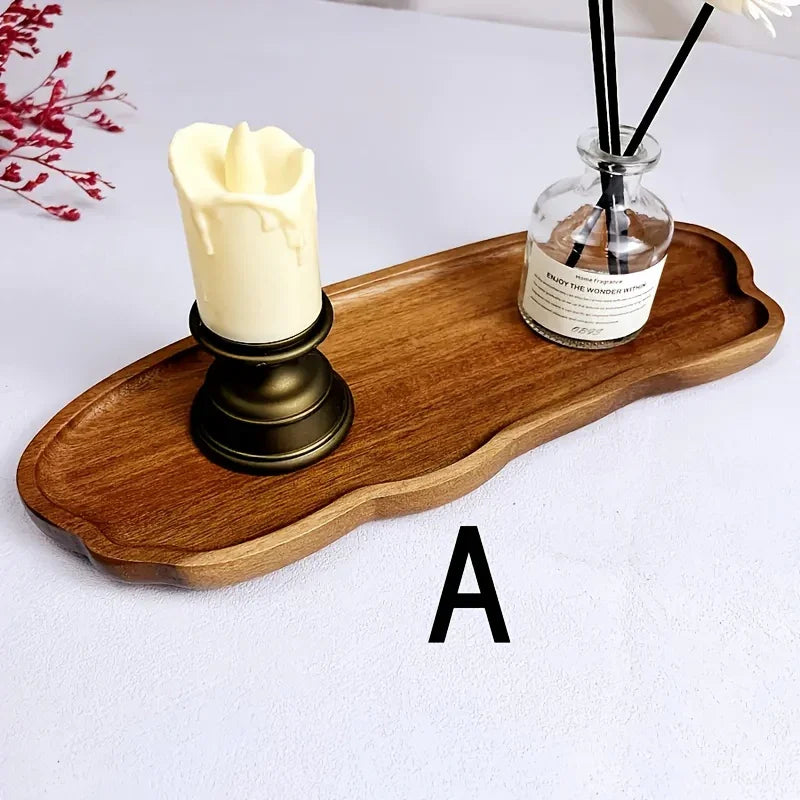 Bathroom Sink Tray, /s/s Cloud, Rainbow Arc Wooden Storage Tray, Acacia Wood Aromatherapy Candle Tray,... - House Of Avana