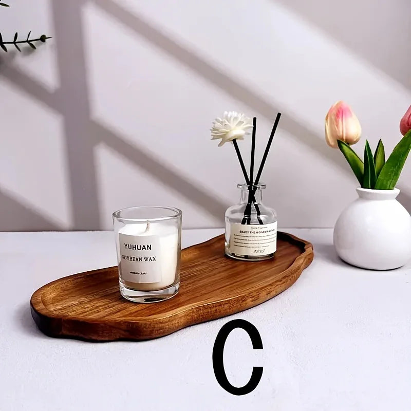 Bathroom Sink Tray, /s/s Cloud, Rainbow Arc Wooden Storage Tray, Acacia Wood Aromatherapy Candle Tray,... - House Of Avana