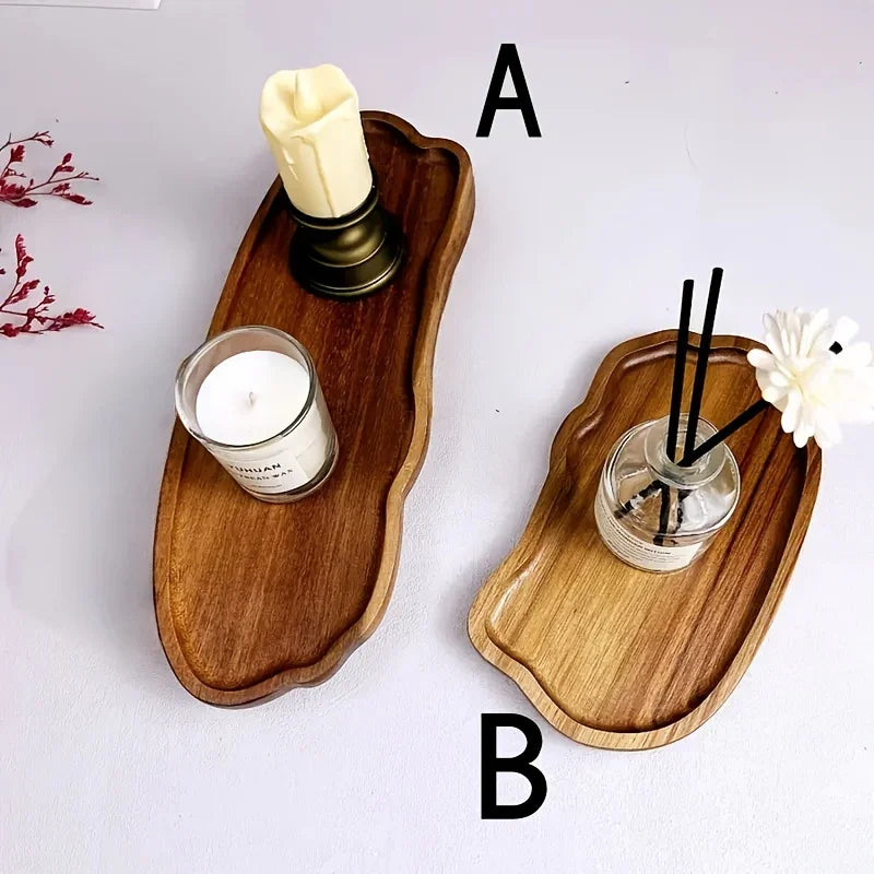 Bathroom Sink Tray, /s/s Cloud, Rainbow Arc Wooden Storage Tray, Acacia Wood Aromatherapy Candle Tray,... - House Of Avana