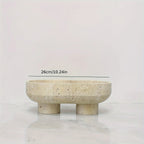 Elegant Bohemian Style Stone Serving Tray with Walnuts - Natural Stone Multi-functional Fruit and... - House Of Avana