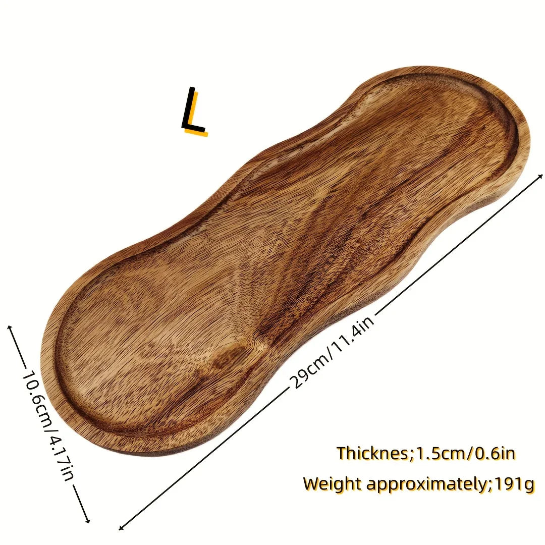 Creative Oval Wooden Tray, Dessert Plate - Perfect Blend of Home Decor and Practicality, Easy to Clean,... - House Of Avana