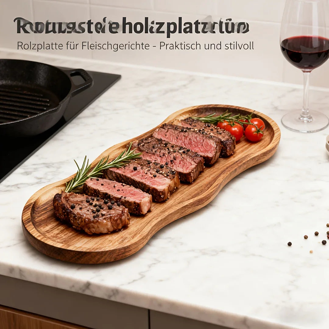 Creative Oval Wooden Tray, Dessert Plate - Perfect Blend of Home Decor and Practicality, Easy to Clean,... - House Of Avana