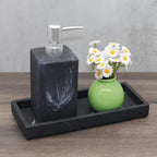 Light Luxury Artificial Stone Bathroom Decorative Tray, 25.2×10.64cm Rectangular Marble Texture Storage Tray, Bathroom Trays House Of Avana