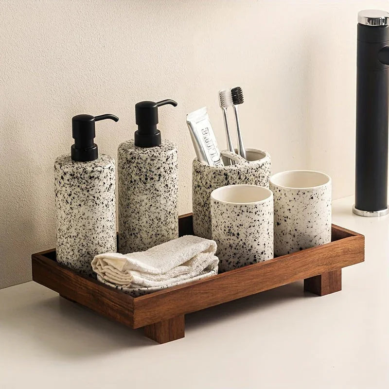 Bathroom Wooden Tray, Non-deformable Shampoo Holder for Hotel Bathrooms and Countertop Toiletry... - House Of Avana