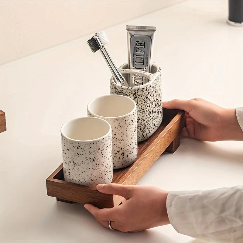 Bathroom Wooden Tray, Non-deformable Shampoo Holder for Hotel Bathrooms and Countertop Toiletry... - House Of Avana