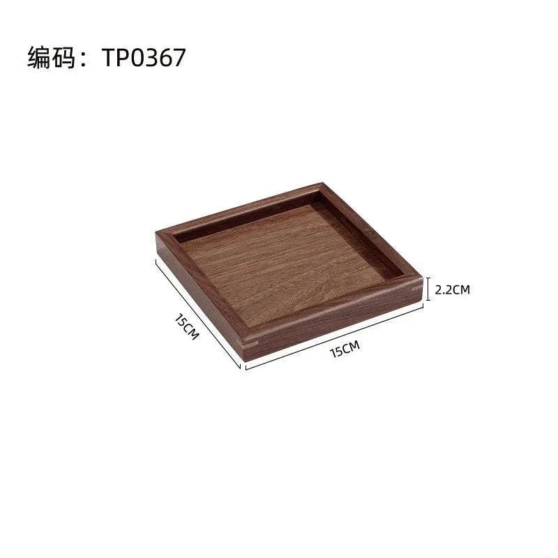 Tray - Japanese-Style Black Walnut Wood Rectangular