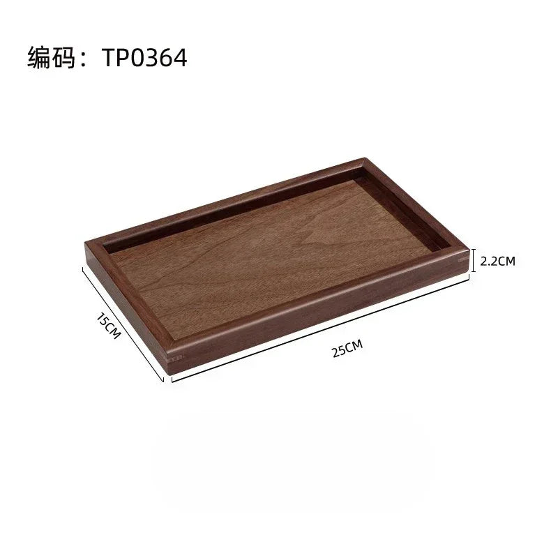 Tray - Japanese-Style Black Walnut Wood Rectangular